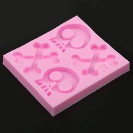 Punk Skeleton Skull Bone Silicone Cake Mould Baking Fondant Sugar Craft Halloween Wedding Birthday Party Home... N5