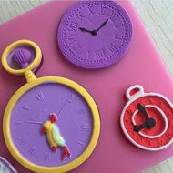 HORIEN Different Kinds Of Clock And Watch Shape 3D Silicone Cake Mold N2