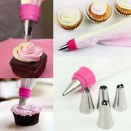 Genenic Tips Sugar Craft Cupcake Icing Piping Nozzles Decorating Tool Set Pastry Bag N4