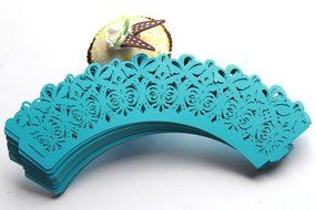Kuke 24 pcs ET Alien Face Laser Cut Cupcake Wrappers Cupcake Liners Muffin Container for Baby Shower Baby Birthday... N5