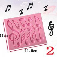 Genenic Fondant Music Note Mat Baking Tool Cake Mold Silicone Mould N6