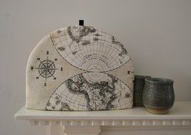 Voyage of the Beagle Explorer's Tea Cozy - Nautical Antique Map Print With Compass and the World - Medium Only N3