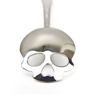 EVERMARKET(TM) Silver Dieter Skull Shape Tea or Coffee Sugar Spoon - 5 Packs N5