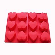 6 Holes Heart Shaped Silicone Mold For Chocolate, Cake, Jelly, Pudding, Handmade Soap, Set of 2 N3