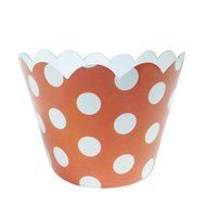 AllyDrew Standard Size Polka Dots Cupcake Wrappers (Set of 20), Orange N9