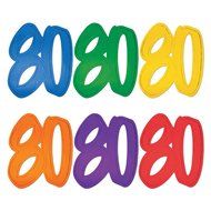 Beistle 57771-80 24-Pack "80" Foil Silhouettes, 12-Inch