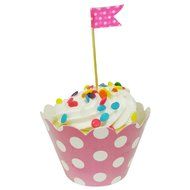 AllyDrew Standard Size Polka Dots Cupcake Wrappers (Set of 20), Orange N11