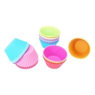 TuangShop tuangShop Silicone Cup cake Tool Bakeware Baking Pastry 7CM 12pcs 6 Colors N2