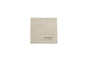 MAWMAW LIVING Burlap Coasters, Lined with White Natural Cotton, Set of 4 (4, white)