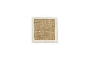 MAWMAW LIVING Burlap Coasters, Lined with White Natural Cotton, Set of 4 (4, white) N2
