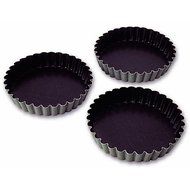 Matfer Bourgeat Steel Exopan Fluted Tartlet Baking Pan, 3.75" Diam., 12PK 331612