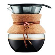 Bodum 11571-109 Pour Over 1 L Coffee Maker with Permanent Filter, 34 oz, Cork Band N21