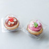 100 New Design Small Individual Serving Clear Hinged Cupcake Box N3