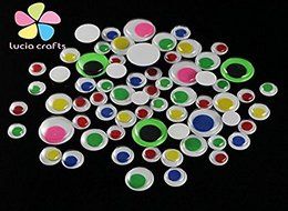4bagsx125pcs/bag 10/12/15/20mm Without Self-adhesive Wiggle Eyes Bonus Pack N2