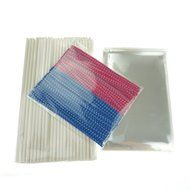 Bilipala 100 Pack Candy Lollipop Wrapping Kit, Lollipop Sticks Cellophane Bags Twist Ties N6