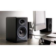 Audioengine P4 Premium Passive Bookshelf Speakers (Black) with DS2 Desktop Speaker Stands (Black) N2