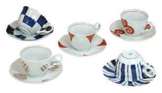 Saikai Pottery Pair Coffee Cup&amp;Saucer 14112 from Japan