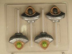 Alien in flying saucer H143 Halloween Chocolate Candy Mold