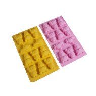 Yunko DIY Silicone Mold Tray 11-cavities Adorable Cute Little Bear Shape Chocolate Sugar Ice Cake Candy Baking...