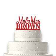 Sugar Yeti | Custom Personalized Mr &amp; Mrs Wedding Cake Topper With Your Last Name Acrylic Cake Topper for Special... N8