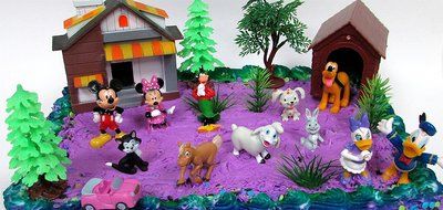 15 Piece MICKEY MOUSE CLUBHOUSE Birthday Cake Topper Set Featuring Mickey and Friends Characters and Decorative... N8