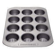 Farberware Nonstick Bakeware 12-Cup Muffin Pan, Gray N2