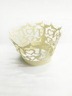 HUAL Cupcake Wrappers 50 Filigree Artistic Bake Cake Paper Cups LOVE Lace Laser Cut Liner Baking Cup Muffin Case... N2