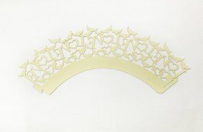 HUAL Cupcake Wrappers 50 Filigree Artistic Bake Cake Paper Cups LOVE Lace Laser Cut Liner Baking Cup Muffin Case... N3