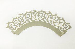 HUAL Cupcake Wrappers 50 Filigree Artistic Bake Cake Paper Cups LOVE Lace Laser Cut Liner Baking Cup Muffin Case... N5