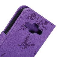 Galaxy Core Prime Wallet Case,PHEZEN Serect Garden Butterfly Flower Inlaid Shiny Glitter Diamond Pu Leather Flip... N46