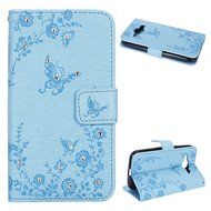 Galaxy Core Prime Wallet Case,PHEZEN Serect Garden Butterfly Flower Inlaid Shiny Glitter Diamond Pu Leather Flip... N49