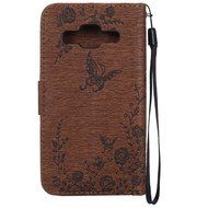 Galaxy Core Prime Wallet Case,PHEZEN Serect Garden Butterfly Flower Inlaid Shiny Glitter Diamond Pu Leather Flip... N54