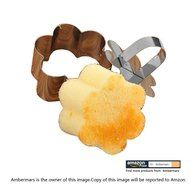 Ambermars 4pcs Mousse Cake Pastry Ring Stainless Steel Cutters Mousse Mold - Heart,Flower,Circle,Square Shaped... N3