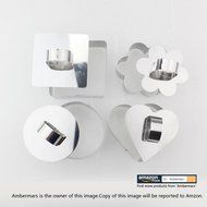 Ambermars 4pcs Mousse Cake Pastry Ring Stainless Steel Cutters Mousse Mold - Heart,Flower,Circle,Square Shaped... N4