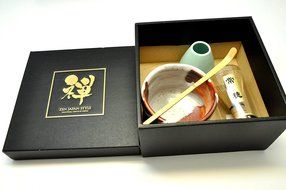 Japanese Mino Yaki ware Matcha Bowl And Tea Ceremony Set Green Tea 11 / 11 / 8cm (4.3 / 4.3 / 3.1inch)[7369] N3