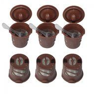 Genenic 3PCS Percolator Reusable Stainless Mesh K-Cup Solo Single Cup Coffee Filter Capsule N2