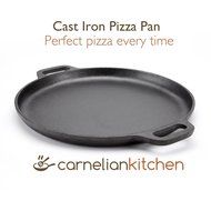 Cast Iron Pizza Pan, 14 inch, with 2 potholders N3