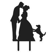 Funny Cake Topper Of Engagenent And Bridal With A Lovly Pet N3