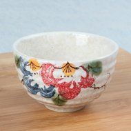 Tea Ceremony Matcha Bowl Green Tea Powder Ceramic Teaware Accessory 4 Patterns - Cherry Blossoms, 11.3x4.8x6.9cm N13