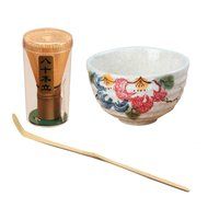 Tea Ceremony Matcha Bowl Green Tea Powder Ceramic Teaware Accessory 4 Patterns - Cherry Blossoms, 11.3x4.8x6.9cm N14
