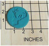 Deer Head Silhouette Fondant Cookie Cutter and Stamp #1323 N2
