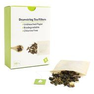 Tea Filter Bags with Drawstring, Disposable Tea Infuser, Paper Tea Bag Unbleached, 100 Count N5