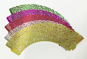 HUAL Cupcake Wrappers 50Filigree Artistic Bake Cake Paper Cups Little Vine Lace Laser Cut Liner Baking Cup Muffin... N5