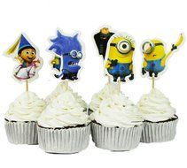 BETOP HOUSE Set of 24 Pieces Cute Despicable Me Minion Theme Party Decorative Cupcake Topper for Kids Birthday... N3
