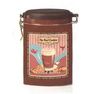 Retro Classic 50's / 60's Vintage Diner Style Oval Coffee Tin / Tea Caddy / Kitchen Storage Tin/Canister - hermetically...