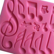 LYNCH Different Music Note Shape Silicone Fondant Mold Bakeware DIY Cake Tools,Pink N5