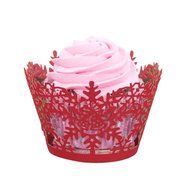 Oksale 24Pcs Christmas Hollow Lace Cup Muffin Holder Cake Paper Case Wraps Cupcake Wrapper for Wedding Birthday... N23