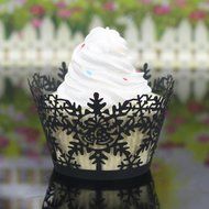 Oksale 24Pcs Christmas Hollow Lace Cup Muffin Holder Cake Paper Case Wraps Cupcake Wrapper for Wedding Birthday... N25