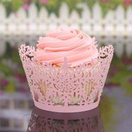 Oksale 24Pcs Christmas Hollow Lace Cup Muffin Holder Cake Paper Case Wraps Cupcake Wrapper for Wedding Birthday... N26