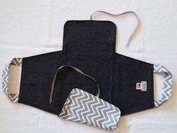 Casserole Tote in Gray Mini-Chevron 8x8 - Can be Personalized, ZigZag Stripe, Made in America N5